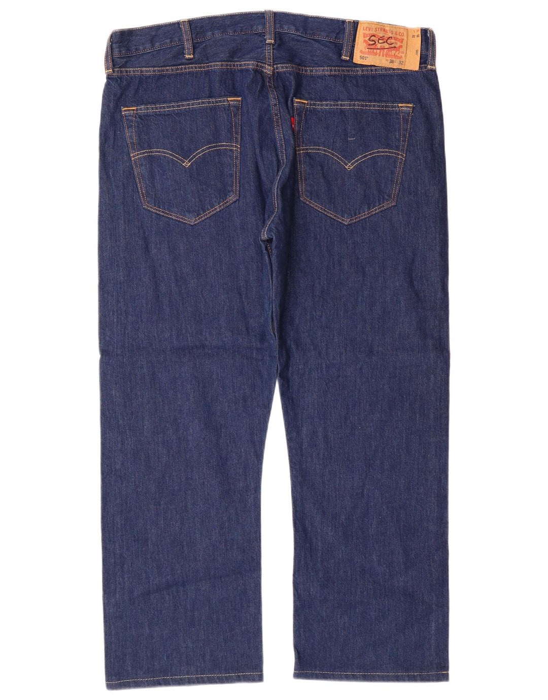 Мужские прямые джинсы LEVI'S 501 W38 L27 синие, хлопок