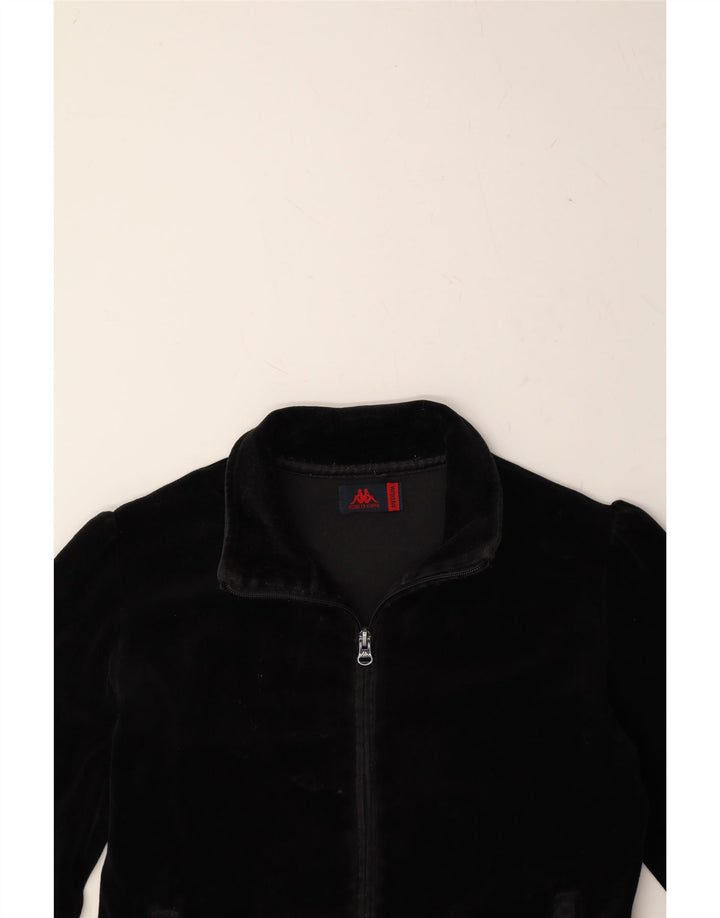 KAPPA Womens Tracksuit Top Jacket UK 14 Medium Black Cotton Vintage Kappa and Second-Hand Kappa from Messina Hembry 