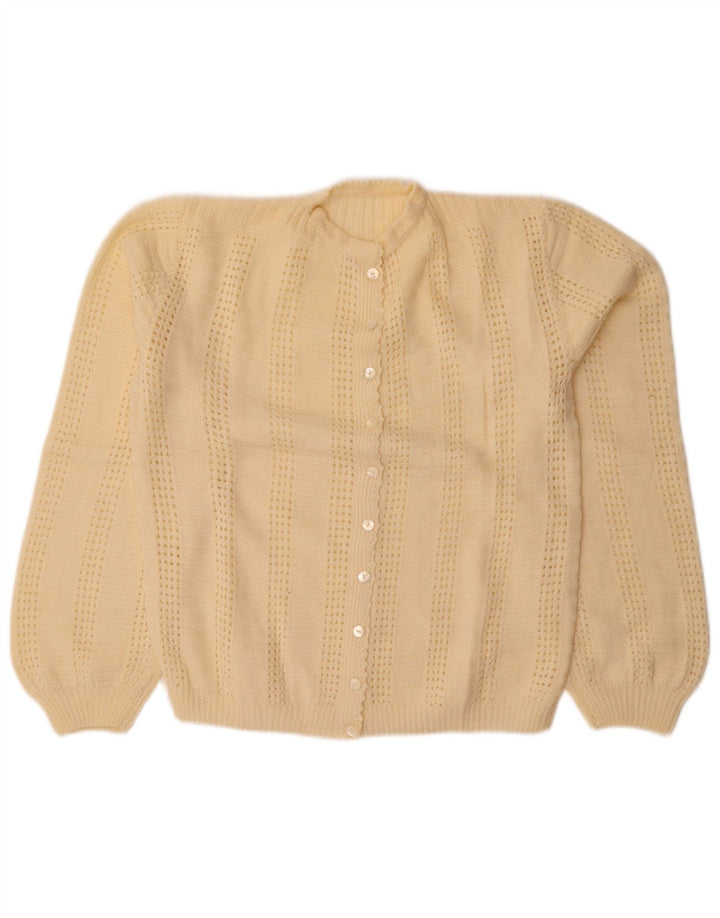 Винтажный женский кардиган-свитер UK 14, большой Off White