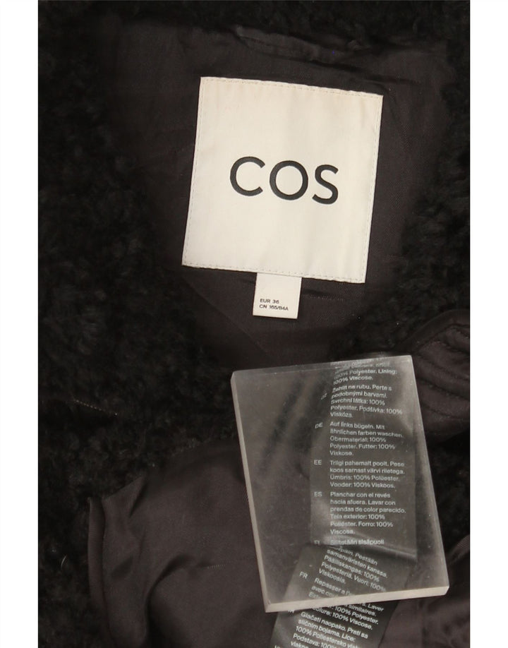 Женский оверсайз-жилет из искусственного меха Cos EU 36, маленький черный полиэстер