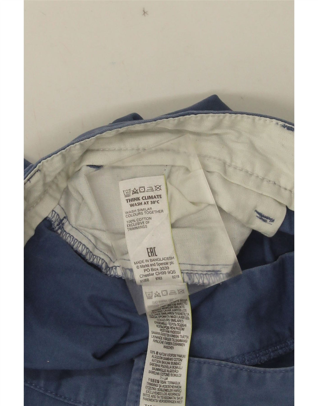 Мужские шорты чинос Marks & Spencer W38 XL, синие, хлопок