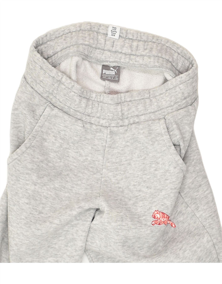 PUMA Girls Tracksuit Trousers Joggers 7-8 Years  Grey Cotton | Vintage Puma | Thrift | Second-Hand Puma | Used Clothing | Messina Hembry 