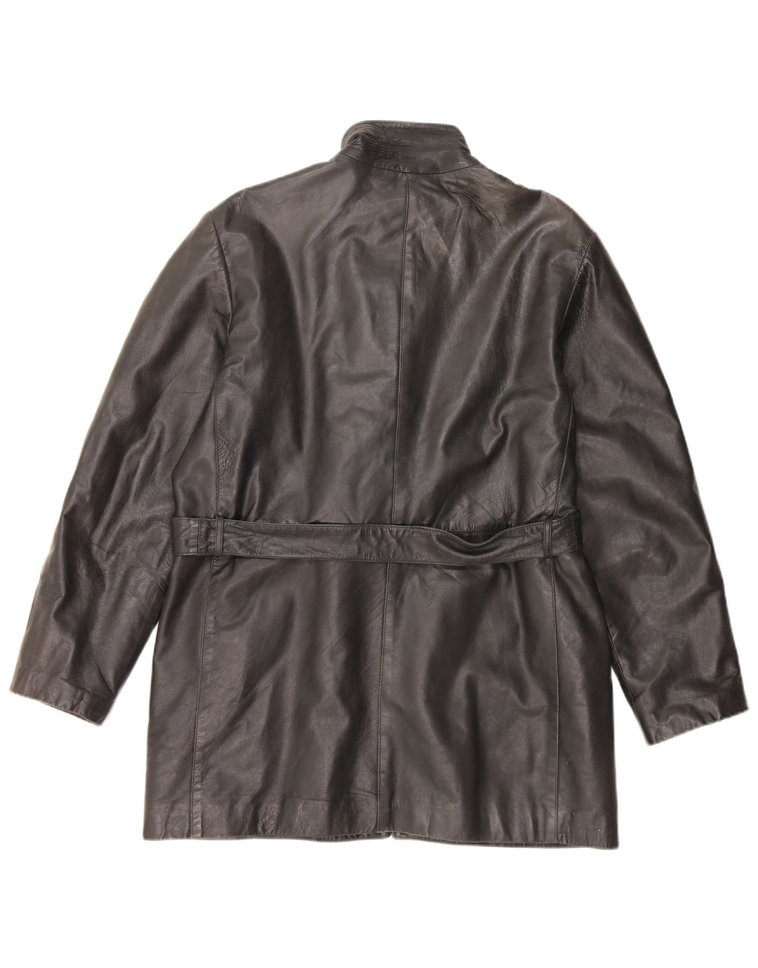 Винтажная женская кожаная куртка UK 16, большая черная кожаная