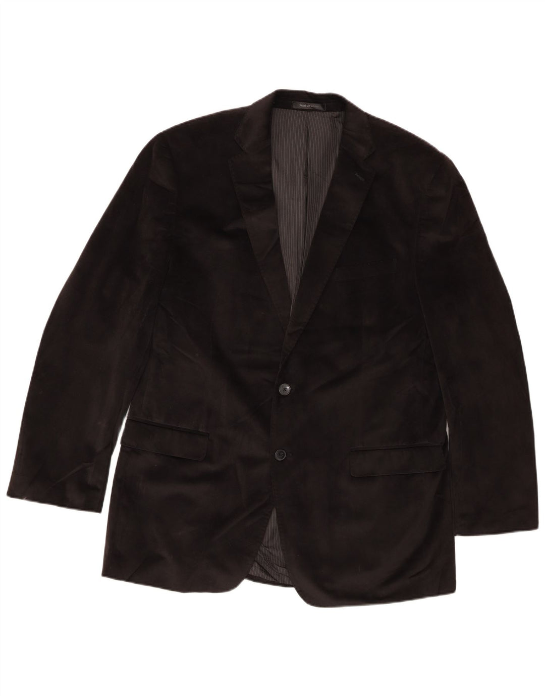 Винтажный мужской длинный пиджак на 2 пуговицах, Великобритания 44, 2XL, черный полиэстер