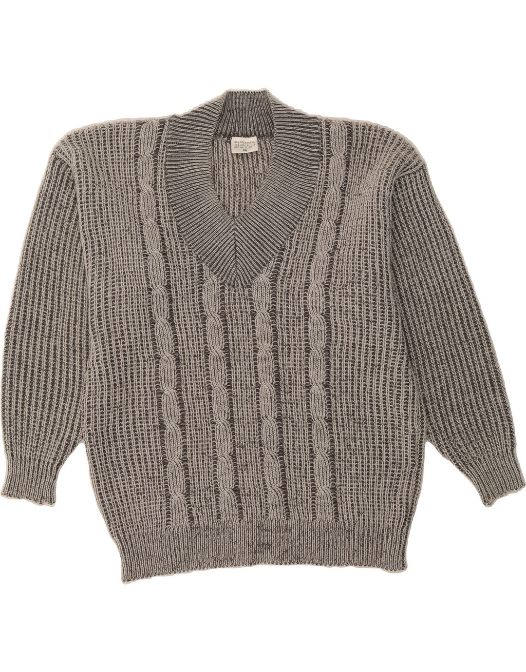 VINTAGE Mens V-Neck Jumper Sweater IT 56 2XL Grey Polyacrylic Vintage Vintage and Second-Hand Vintage from Messina Hembry 