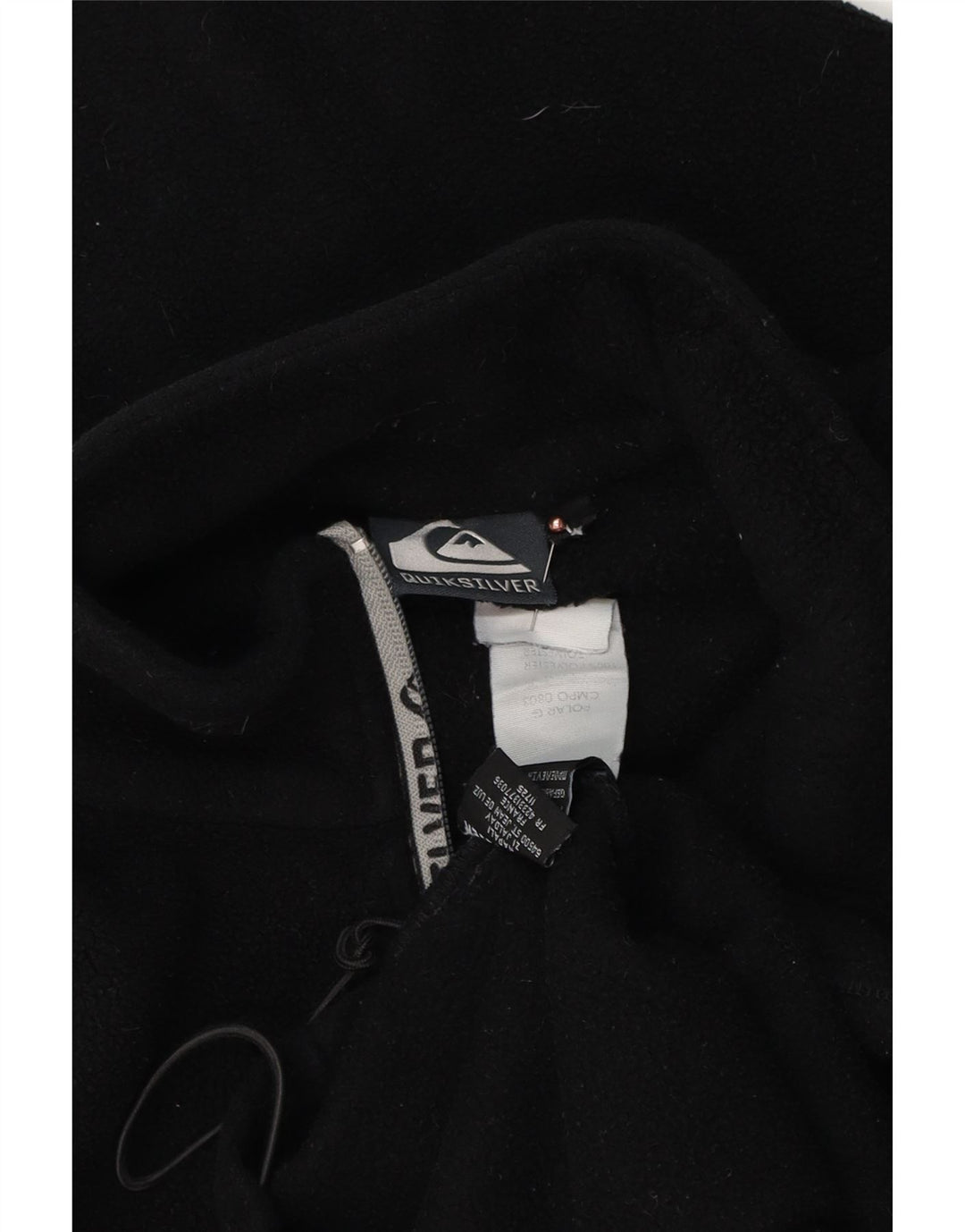 QUIKSILVER Мужской флисовый джемпер с воротником на молнии, большой черный, полиэстер