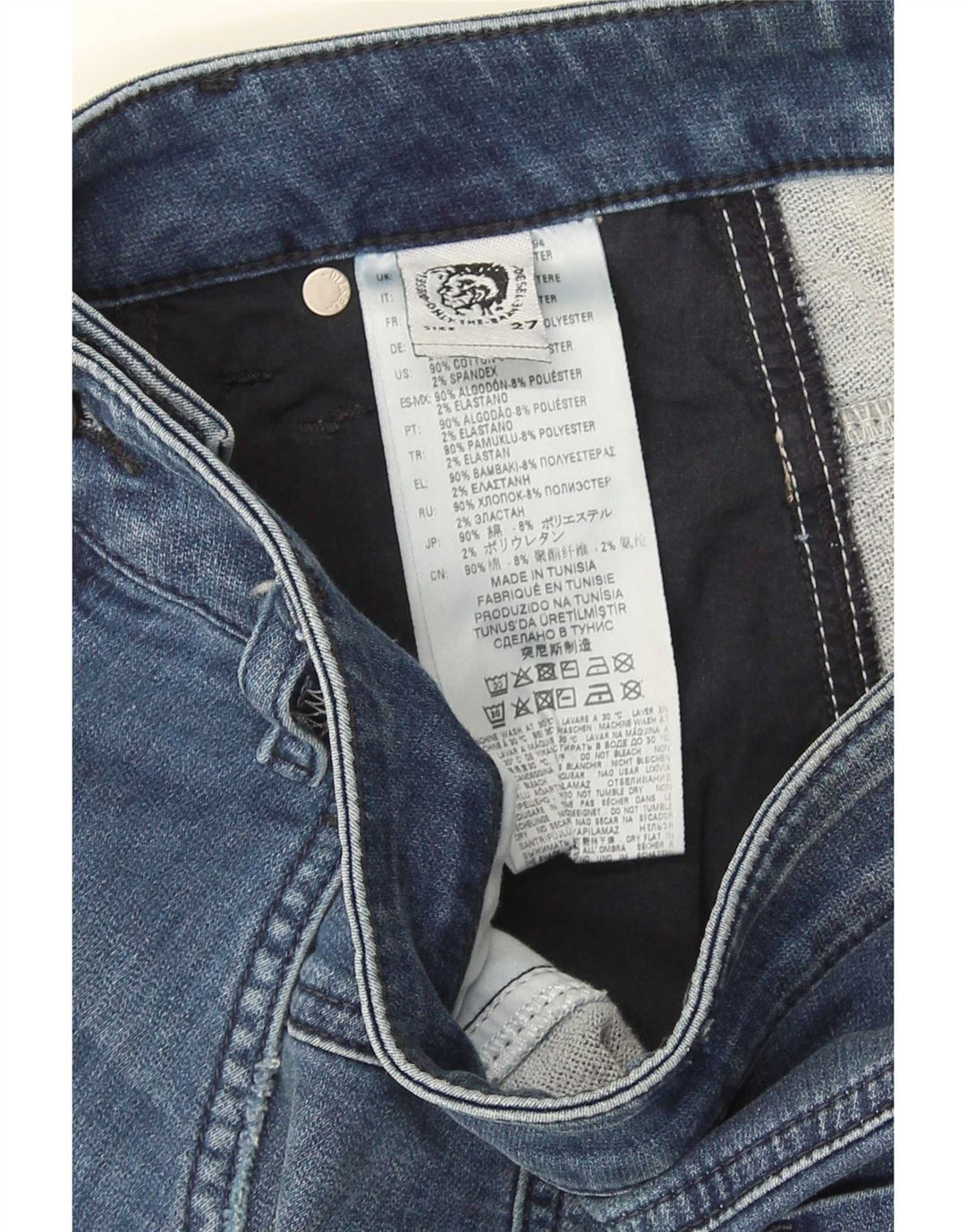 Женские джинсовые шорты Diesel W27, маленькие синие, хлопок