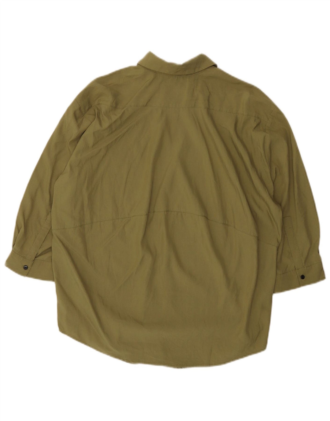 Женская рубашка оверсайз с рукавом 3/4 Zara UK 6 XS хаки из лиоцелла