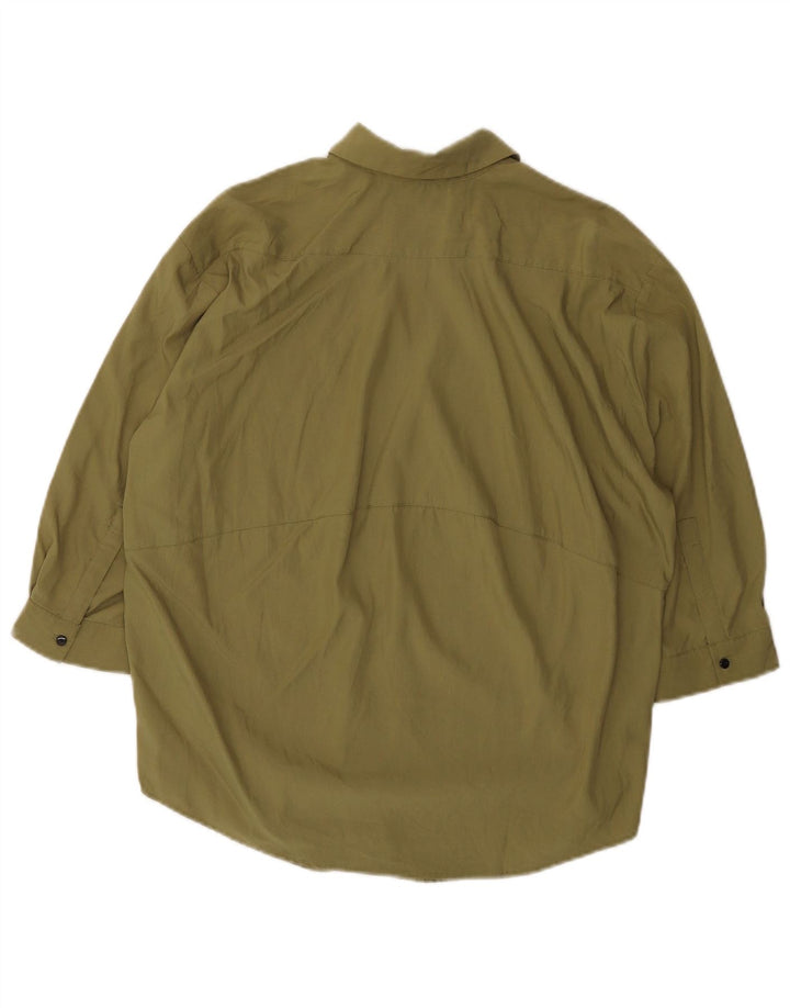 Женская рубашка оверсайз с рукавом 3/4 Zara UK 6 XS хаки из лиоцелла