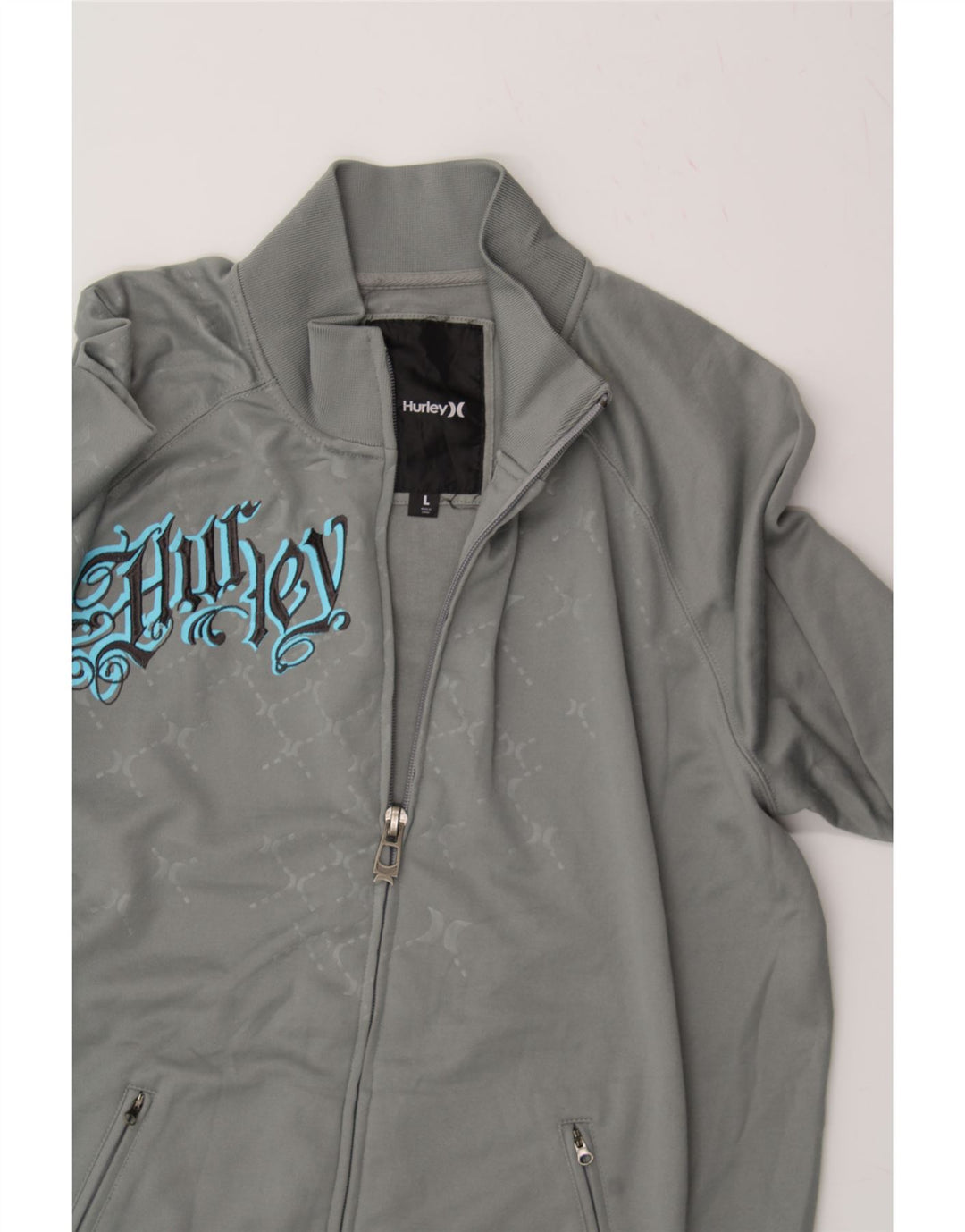 HURLEY Mens Graphic Tracksuit Top Jacket Large Grey Vintage Hurley and Second-Hand Hurley from Messina Hembry 
