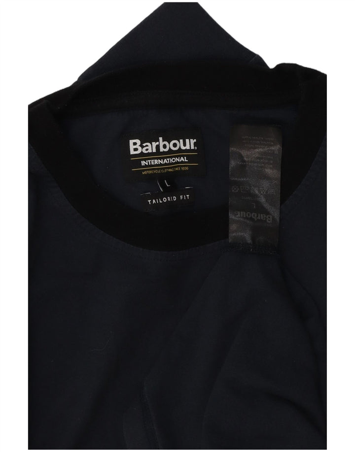 Мужской топ индивидуального кроя BARBOUR с длинными рукавами, большой, темно-синий, с цветными блоками