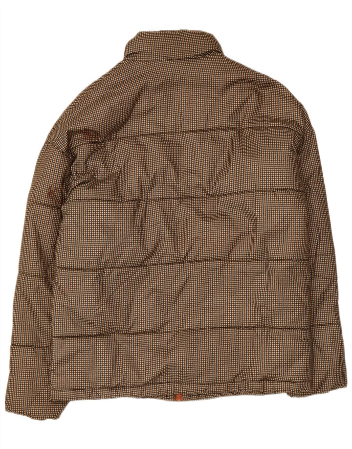 Мужская стеганая куртка Jack & Jones UK 36, маленький коричневый полиэстер в клетку