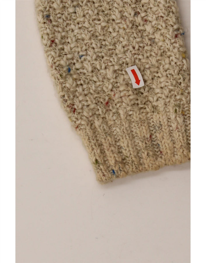 Женский кардиган с капюшоном PER UNA, Великобритания 12, средний бежевый хлопок с крапинками