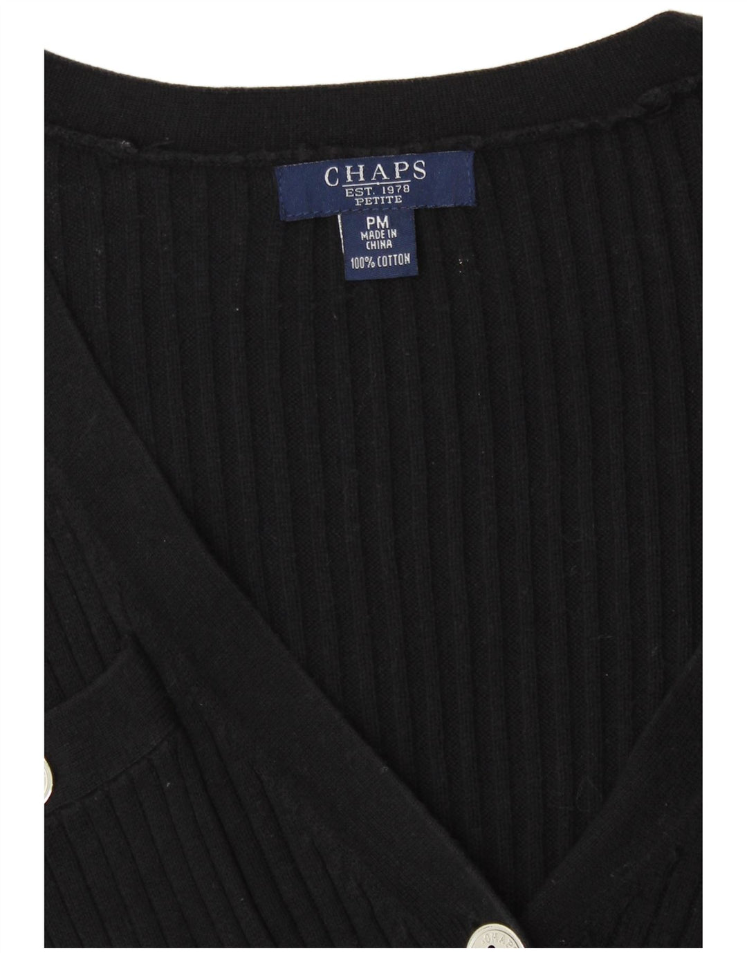 Женский свитер-кардиган Chaps Petite UK 14, хлопковый средний черный цвет