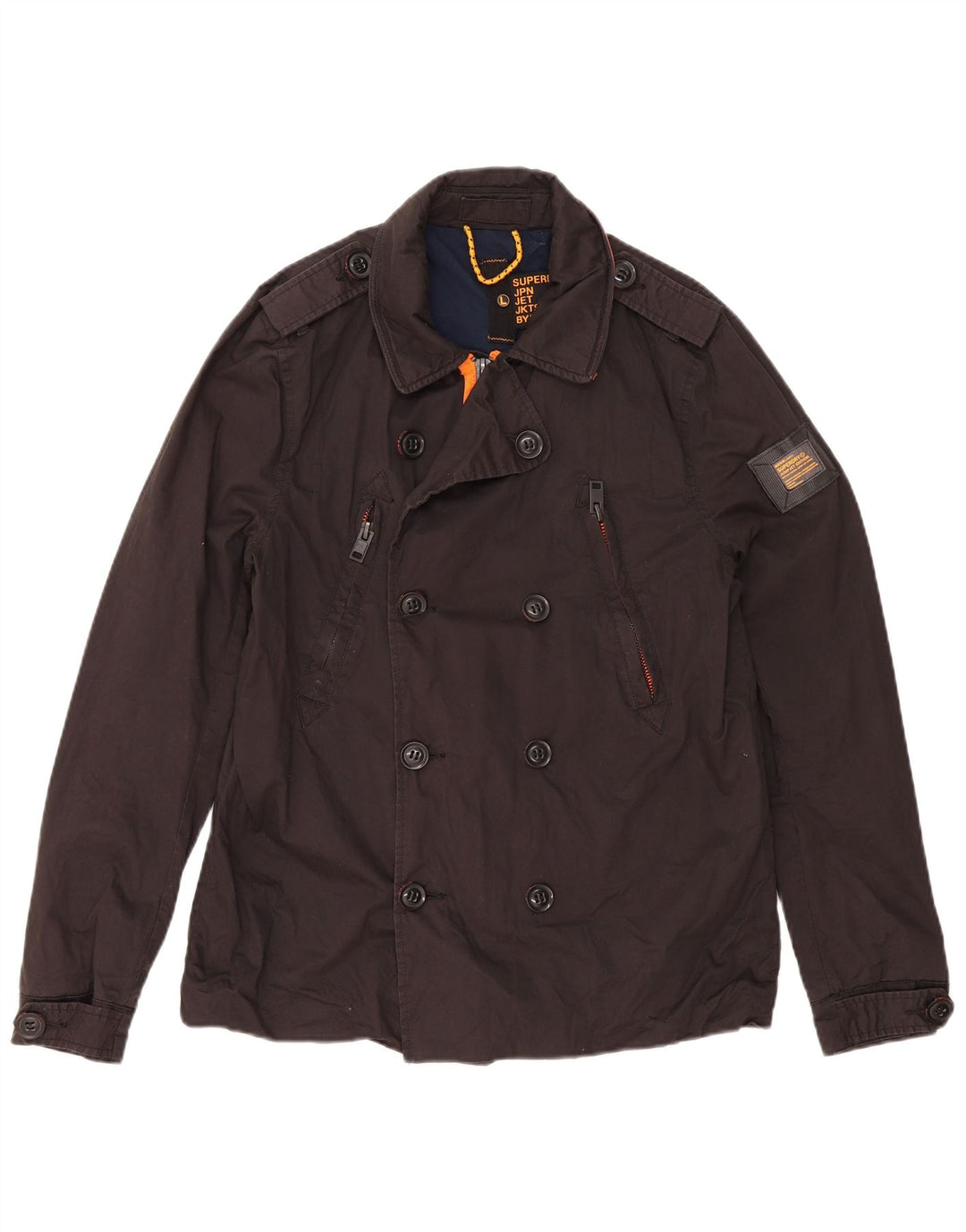 Женское полупальто Superdry UK 16, большой черный хлопок