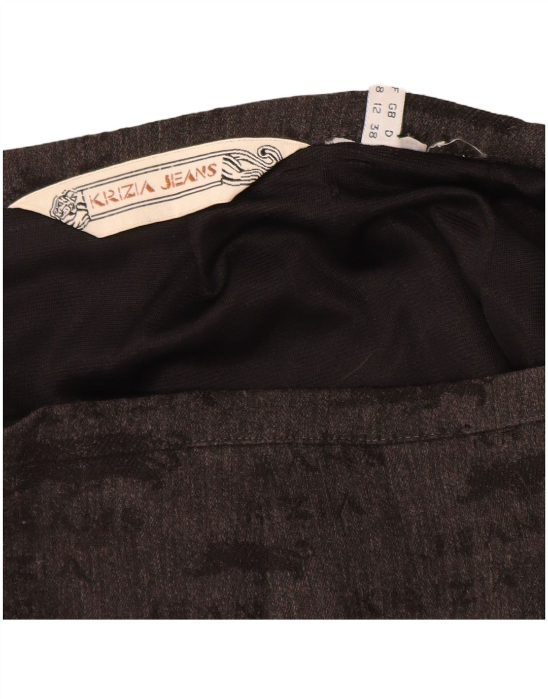 KRIZIA JEANS Женская юбка-карандаш с рисунком UK 12 Medium W28 Серая