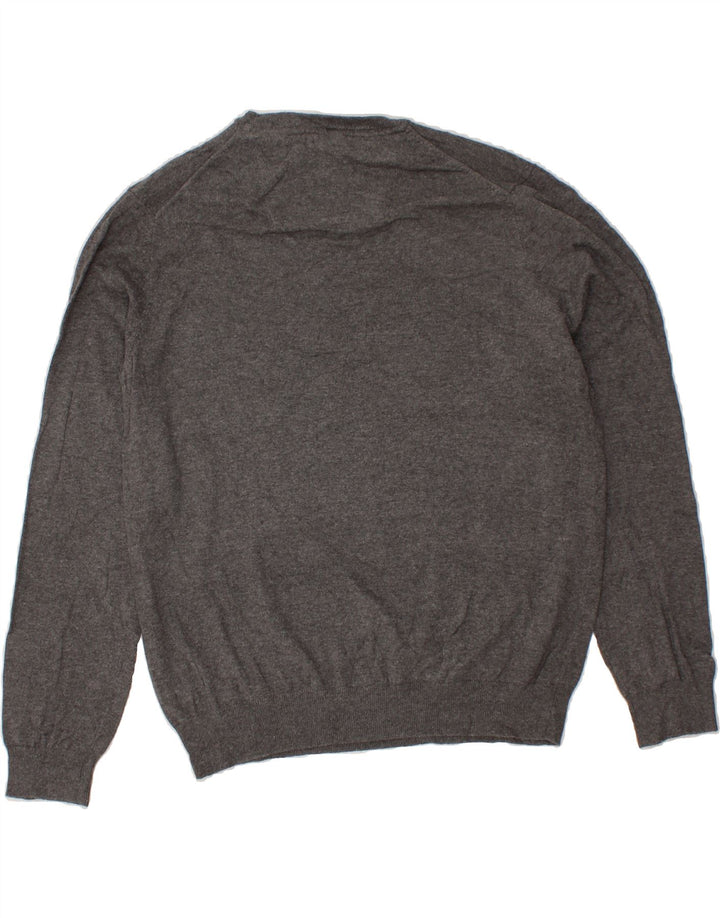 IZOD Mens V-Neck Jumper Sweater XL Grey Cotton Vintage Izod and Second-Hand Izod from Messina Hembry 