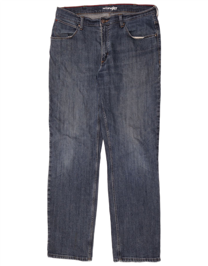 Мужские прямые джинсы Wrangler W36 L34 синие, хлопок