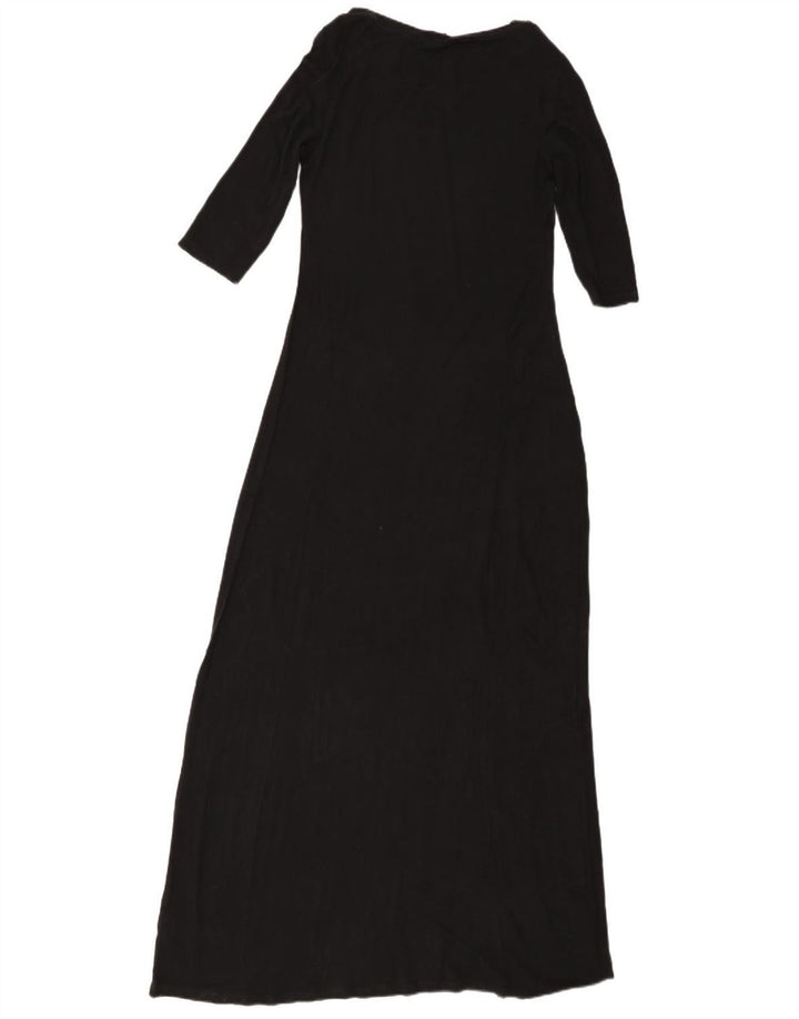 Женское платье макси с рукавом 3/4 MOSSIMO UK 10, маленькое черное вискоза