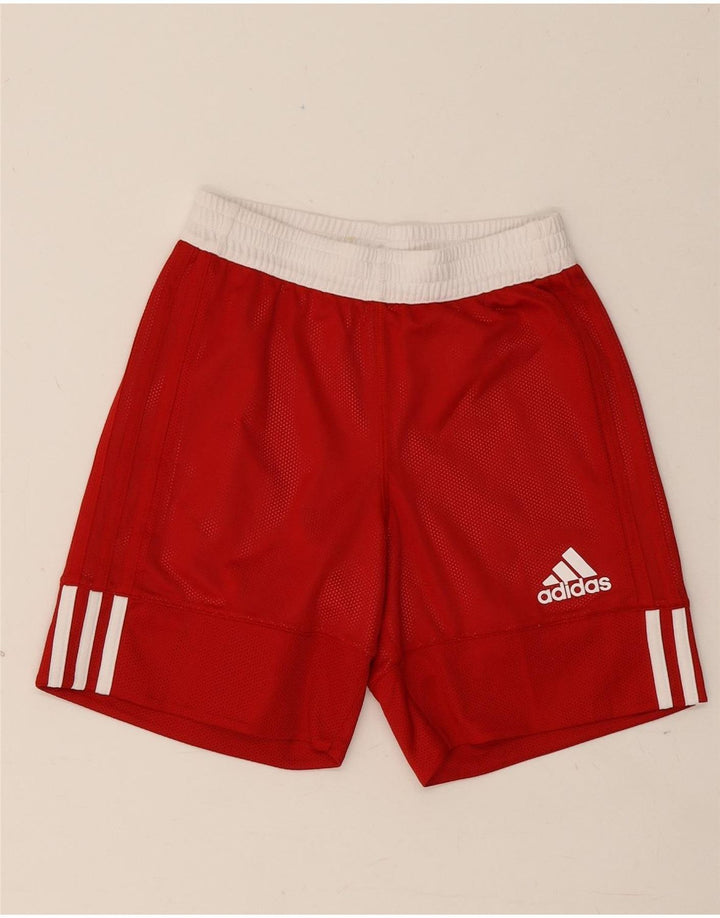Спортивные шорты Adidas для мальчиков 9–10 лет, красный полиэстер с цветными блоками