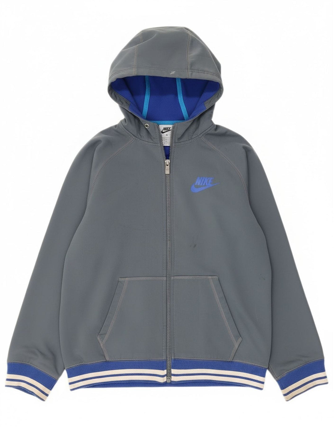 Женский свитер с капюшоном на молнии Nike UK 18 XL, серый полиэстер