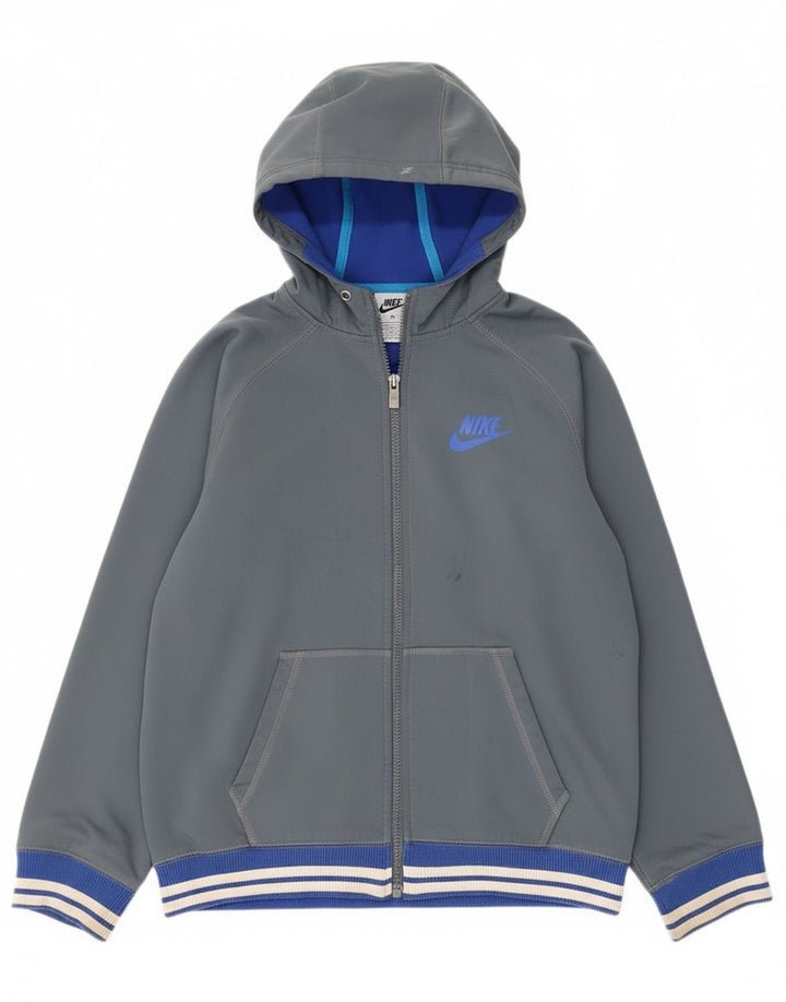 Женский свитер с капюшоном на молнии Nike UK 18 XL, серый полиэстер