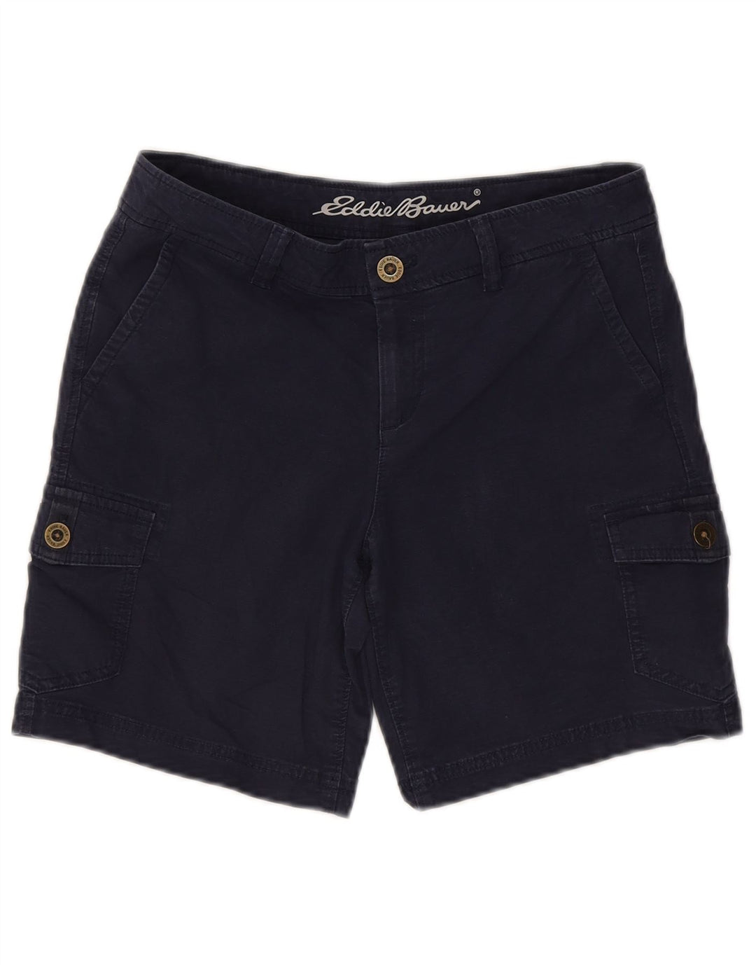 EDDIE BAUER Womens Cargo Shorts US 2 XS W30  Navy Blue Cotton
