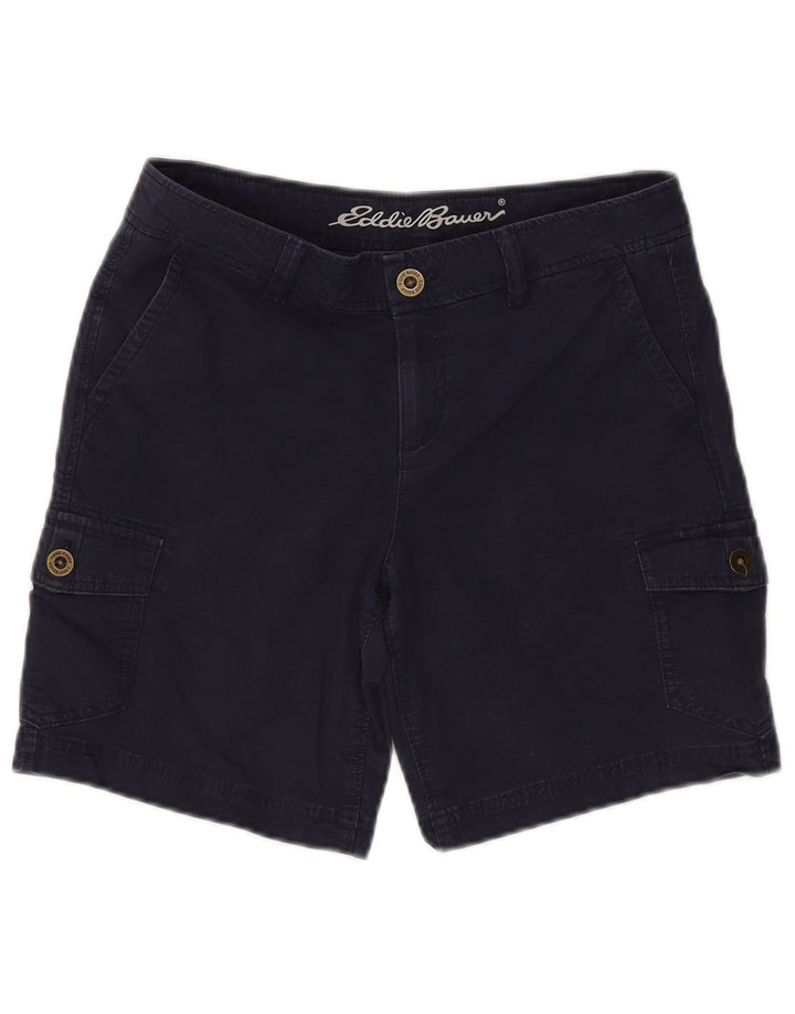 EDDIE BAUER Womens Cargo Shorts US 2 XS W30  Navy Blue Cotton