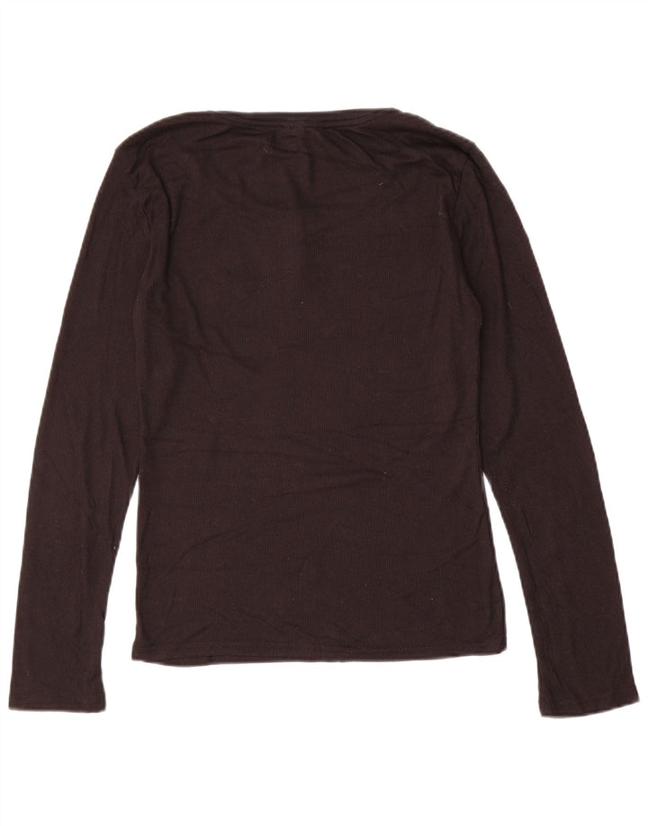 Женский топ CALVIN KLEIN с длинным рукавом UK 10, маленький коричневый