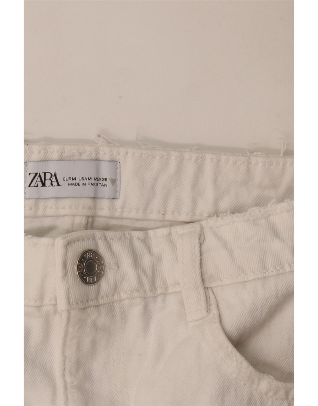 Женская джинсовая мини-юбка Zara Medium W28, белая