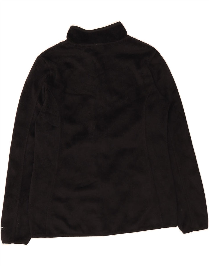 VINTAGE Womens Fleece Jacket UK 12 Medium Black Polyester Vintage Vintage and Second-Hand Vintage from Messina Hembry 