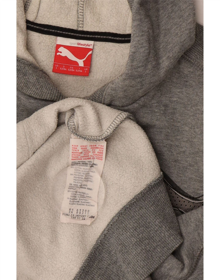 Мужской джемпер с капюшоном Puma, большой серый, хлопковый