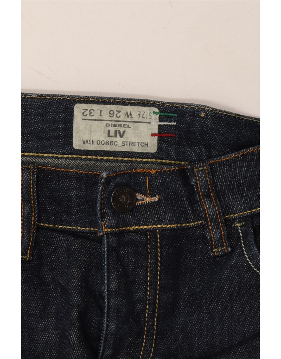 DIESEL Womens Liv Slim Jeans W26 L29 Navy Blue Vintage Diesel and Second-Hand Diesel from Messina Hembry 
