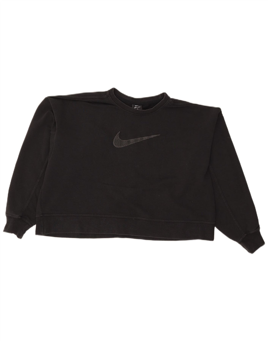 Женский укороченный свитшот большого размера с графикой Nike UK 16, большой черный