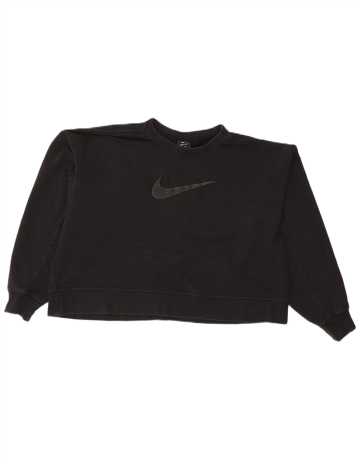 Женский укороченный свитшот большого размера с графикой Nike UK 16, большой черный