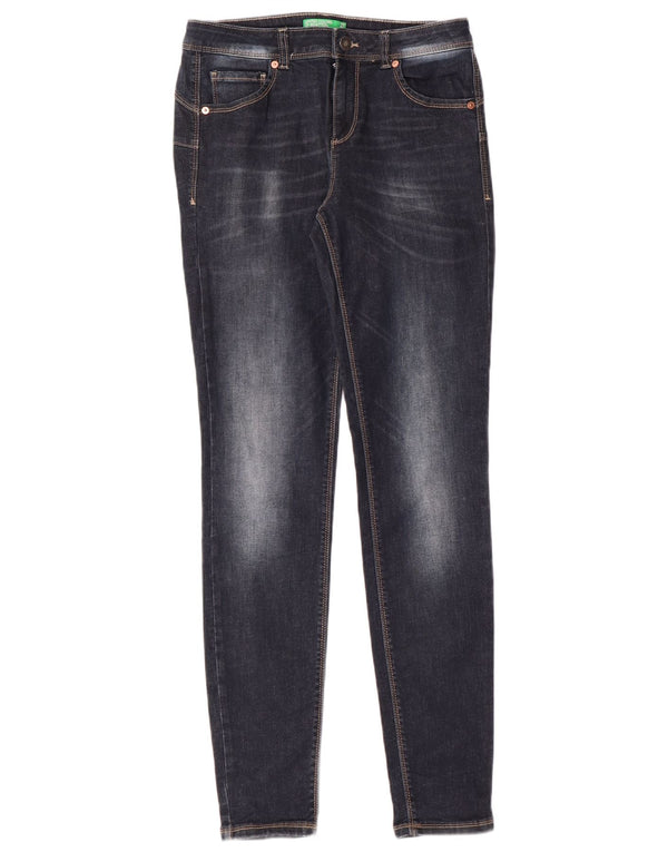 Женские джинсы скинни Benetton W27 L30 темно-синие, хлопок