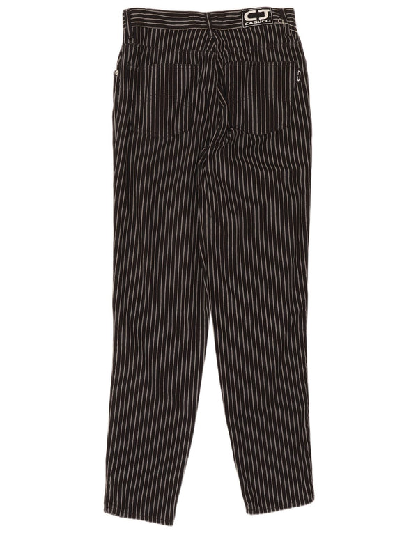 Casucci Mens Tapered Casual Trousers W36 L31 Black Pinstripe Cotton