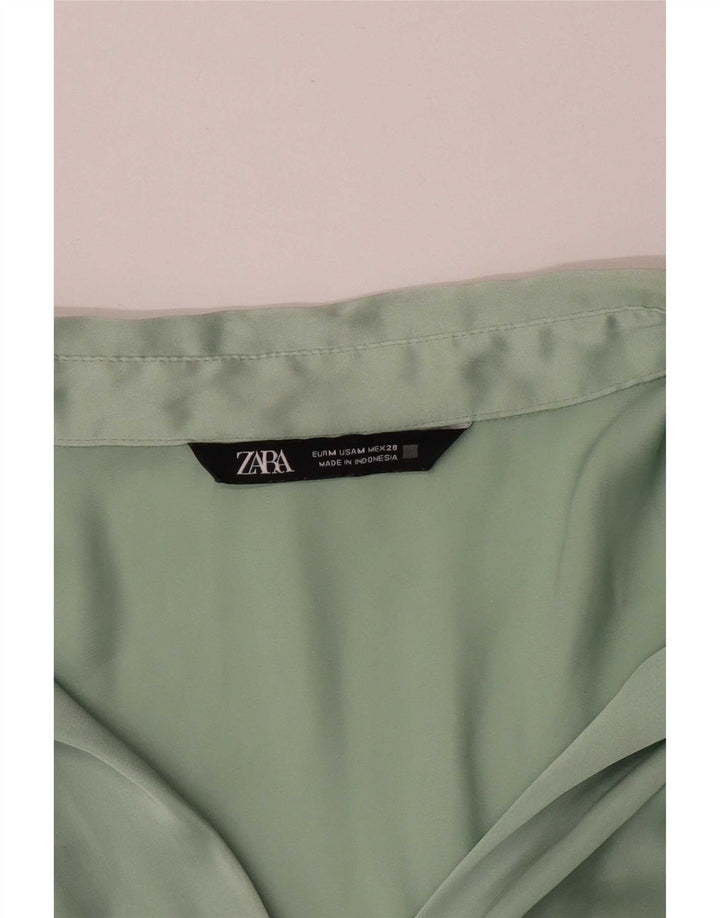 Женская блузка-рубашка Zara UK 14, средний зеленый цвет