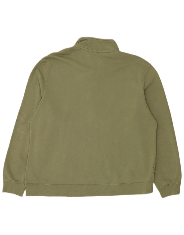 Мужской свитер с воротником на молнии Nike XL, зеленый хлопок