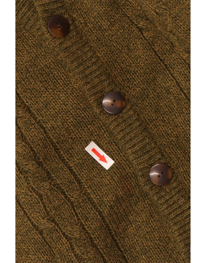 ВИНТАЖНЫЙ мужской кардиган-свитер большого размера из шерсти альпаки цвета хаки