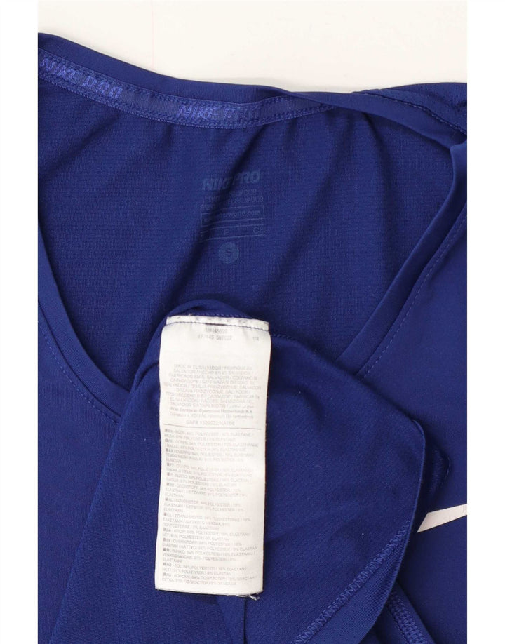 Женская футболка Nike Dri Fit Top UK 10, маленькая, темно-синяя, полиэстер