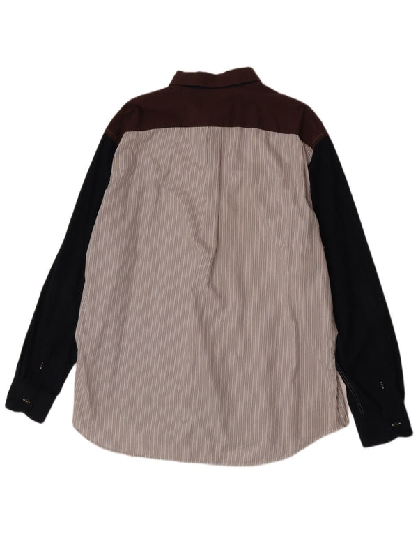 Мужская рубашка стандартного кроя Harmont & Blaine 4XL Off White, хлопок с цветными блоками