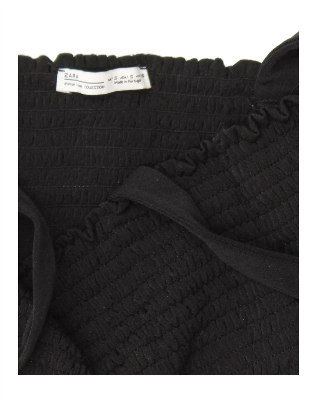 ZARA Womens Crop Top UK 8 Small Black Polyester Vintage Zara and Second-Hand Zara from Messina Hembry 