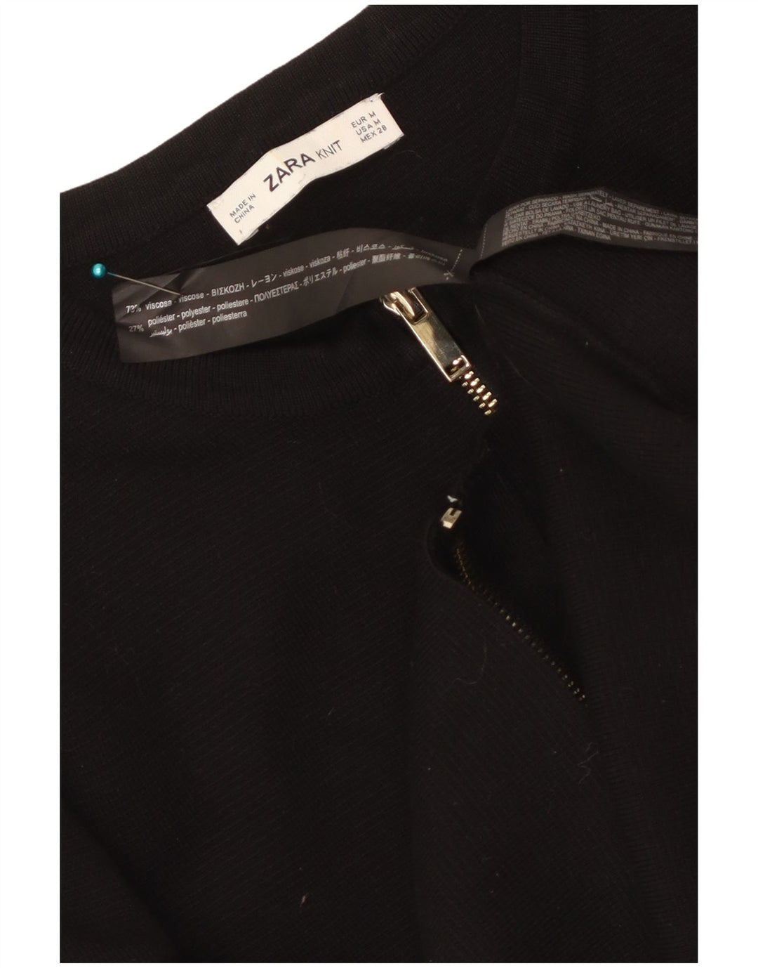Женский укороченный кардиган Zara UK 12, средний черный вискоза