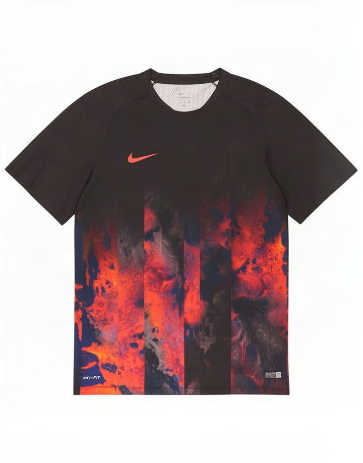 Мужская футболка с рисунком Nike Dri Fit Top XL, черный полиэстер