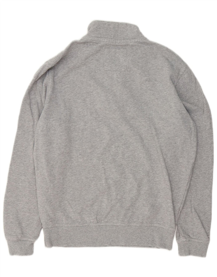 Crew Clothing Мужской свитшот с воротником на молнии, джемпер среднего серого цвета, хлопок