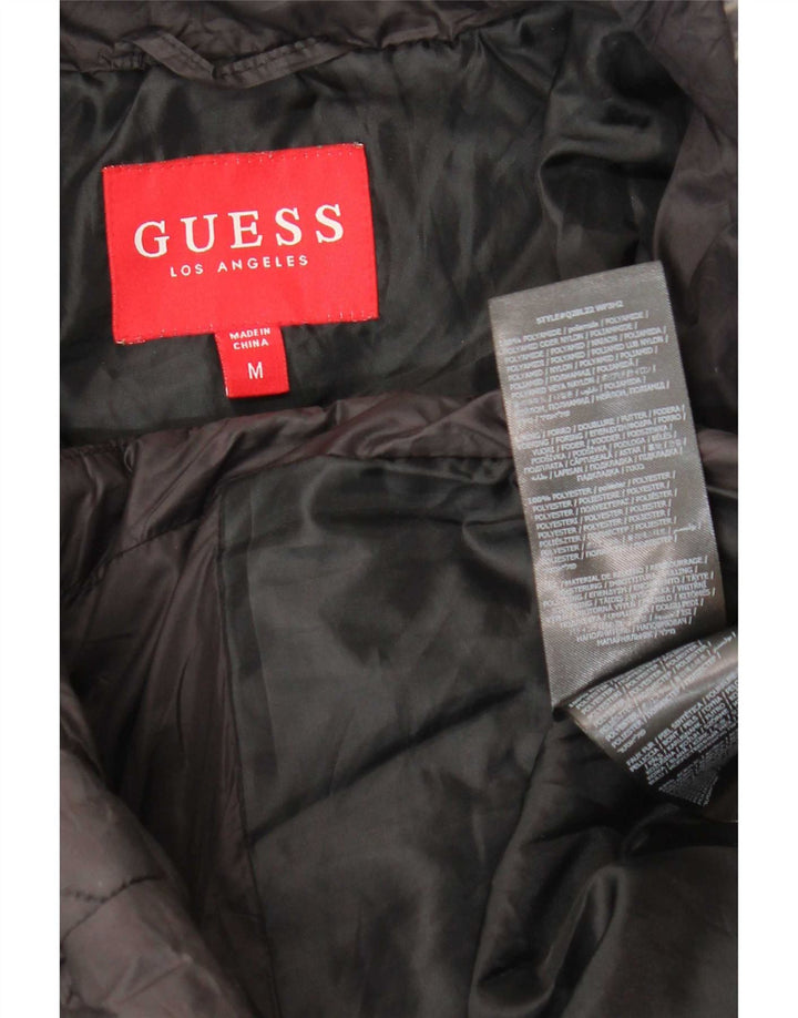 Guess Женская стеганая куртка UK 12 Medium Black Полиамид