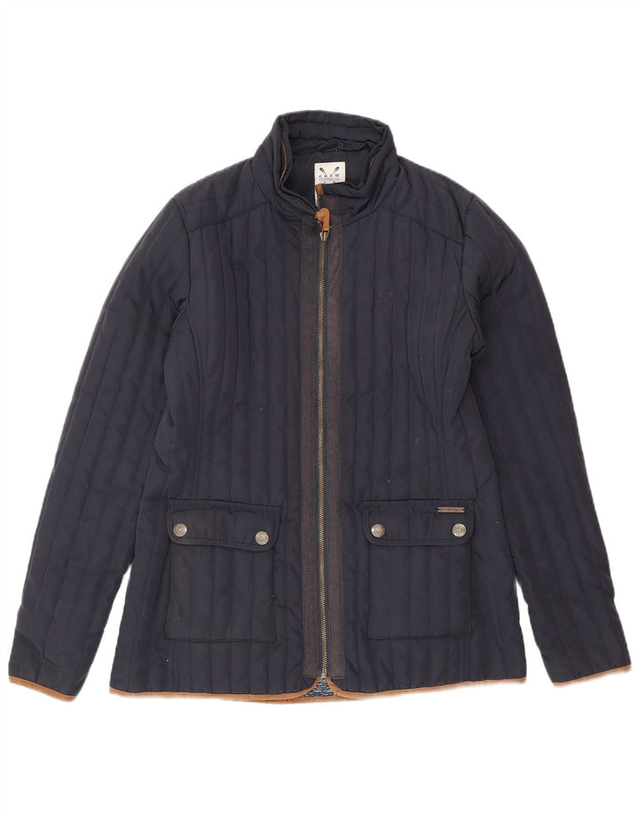 Crew Clothing Женская стеганая куртка UK 10, маленький темно-синий полиэстер
