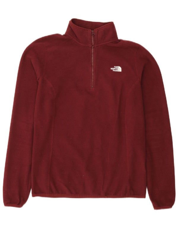 Женский флисовый джемпер с воротником на молнии The North Face UK 12, средний бордовый цвет