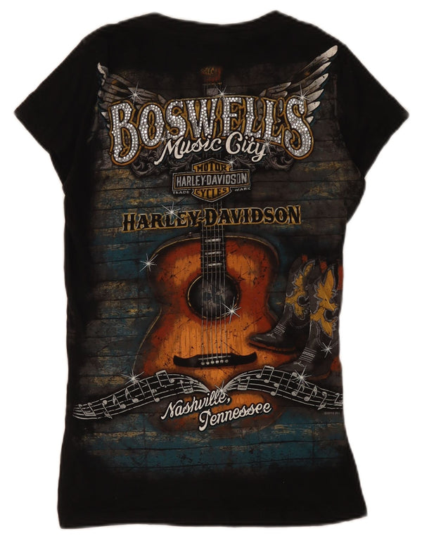 Женская футболка с рисунком Harley Davidson Nashville Top UK 10, маленькая черная